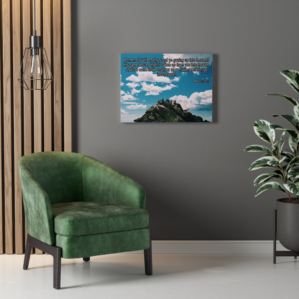 Scripture Walls Ye Men of Galilee Acts 1:10-11 Bible Verse Canvas Christian Wall Art Ready to Hang Unframed-Express Your Love Gifts