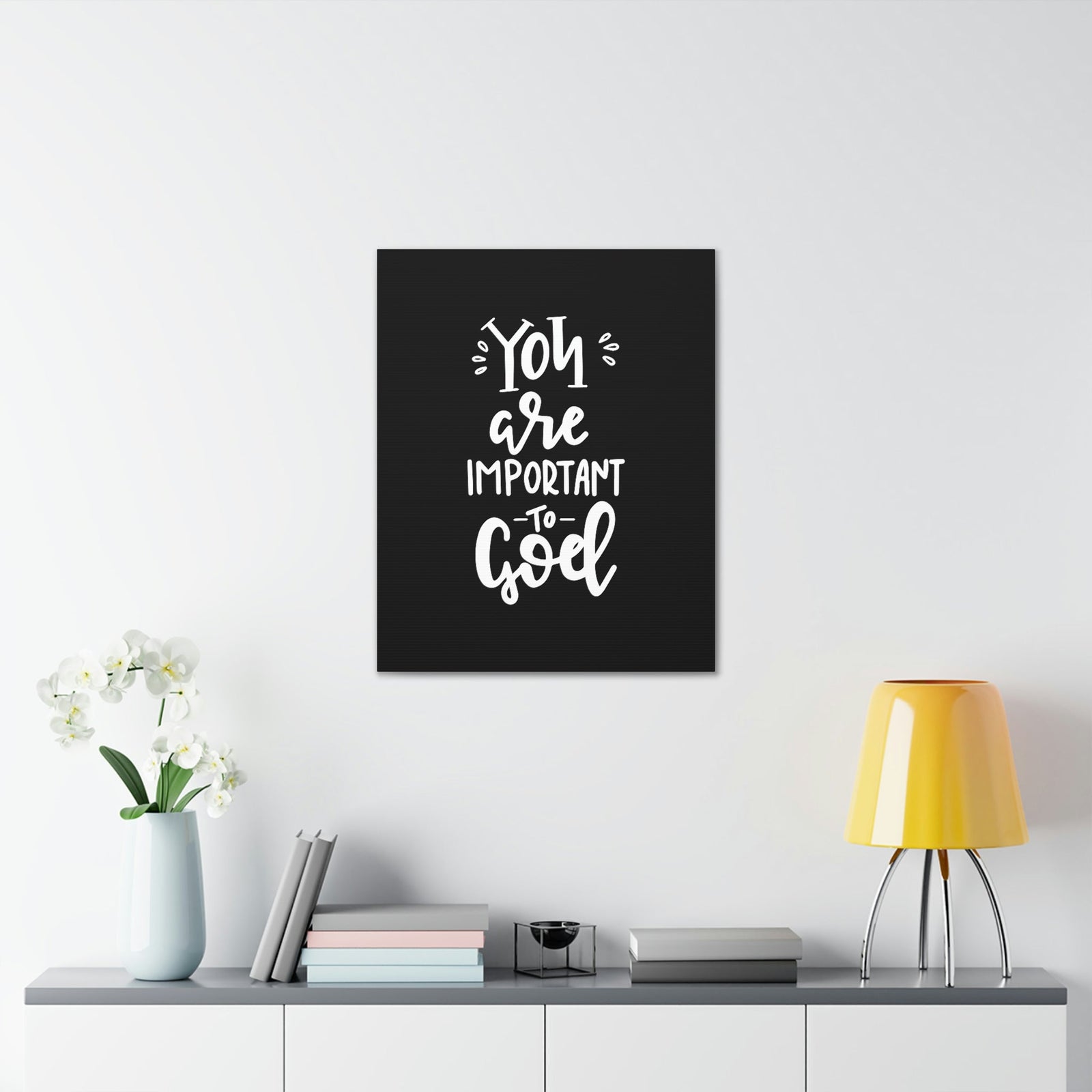 Scripture Walls You Are Important To God 1 Peter 5:7 Black Christian Wall Art Bible Verse Print Ready to Hang Unframed-Express Your Love Gifts