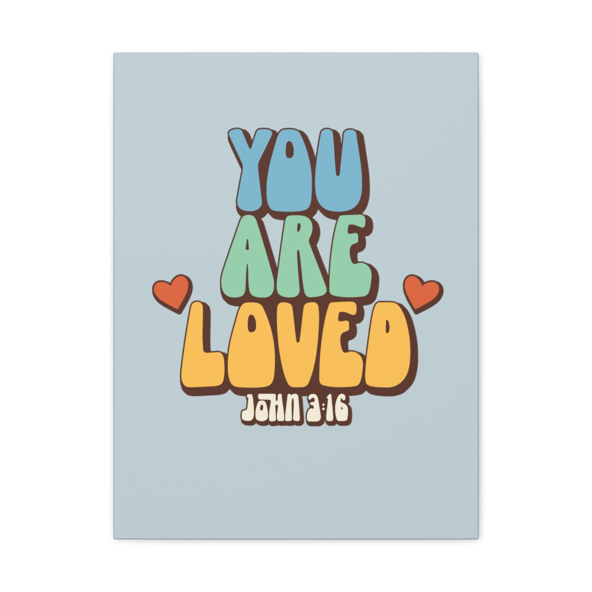 Scripture Walls You Are Loved John 3:16 Light Blue Bible Verse Canvas Christian Wall Art Ready to Hang Unframed-Express Your Love Gifts