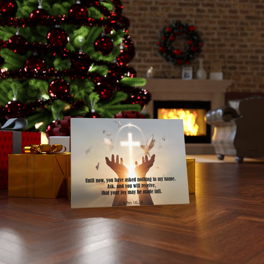 Scripture Walls You Have Asked Nothing John 16:24 Bible Verse Canvas Christian Wall Art Ready to Hang Unframed-Express Your Love Gifts