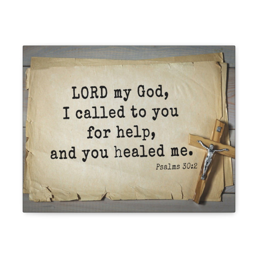 Scripture Walls You Healed Me Psalms 30:2 Bible Verse Canvas Christian Wall Art Ready to Hang Unframed-Express Your Love Gifts