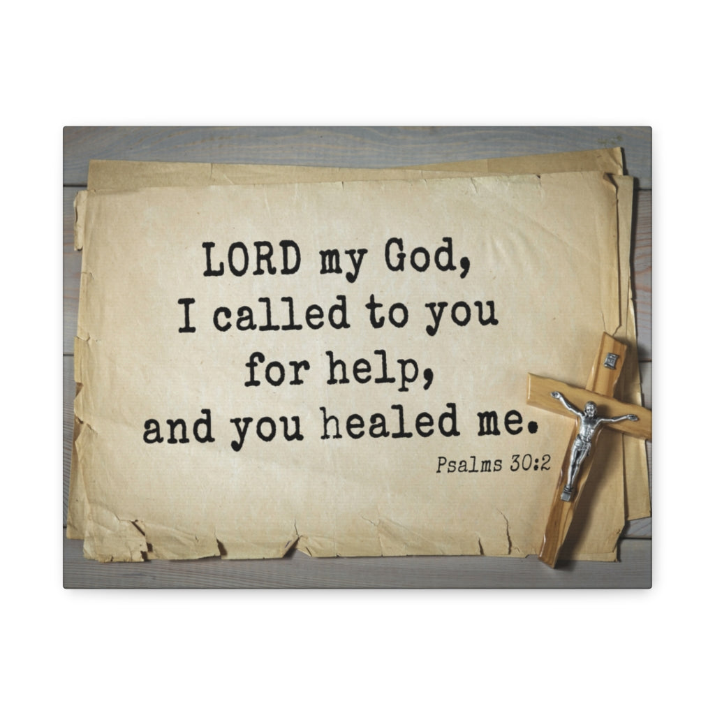 Scripture Walls You Healed Me Psalms 30:2 Bible Verse Canvas Christian Wall Art Ready to Hang Unframed-Express Your Love Gifts