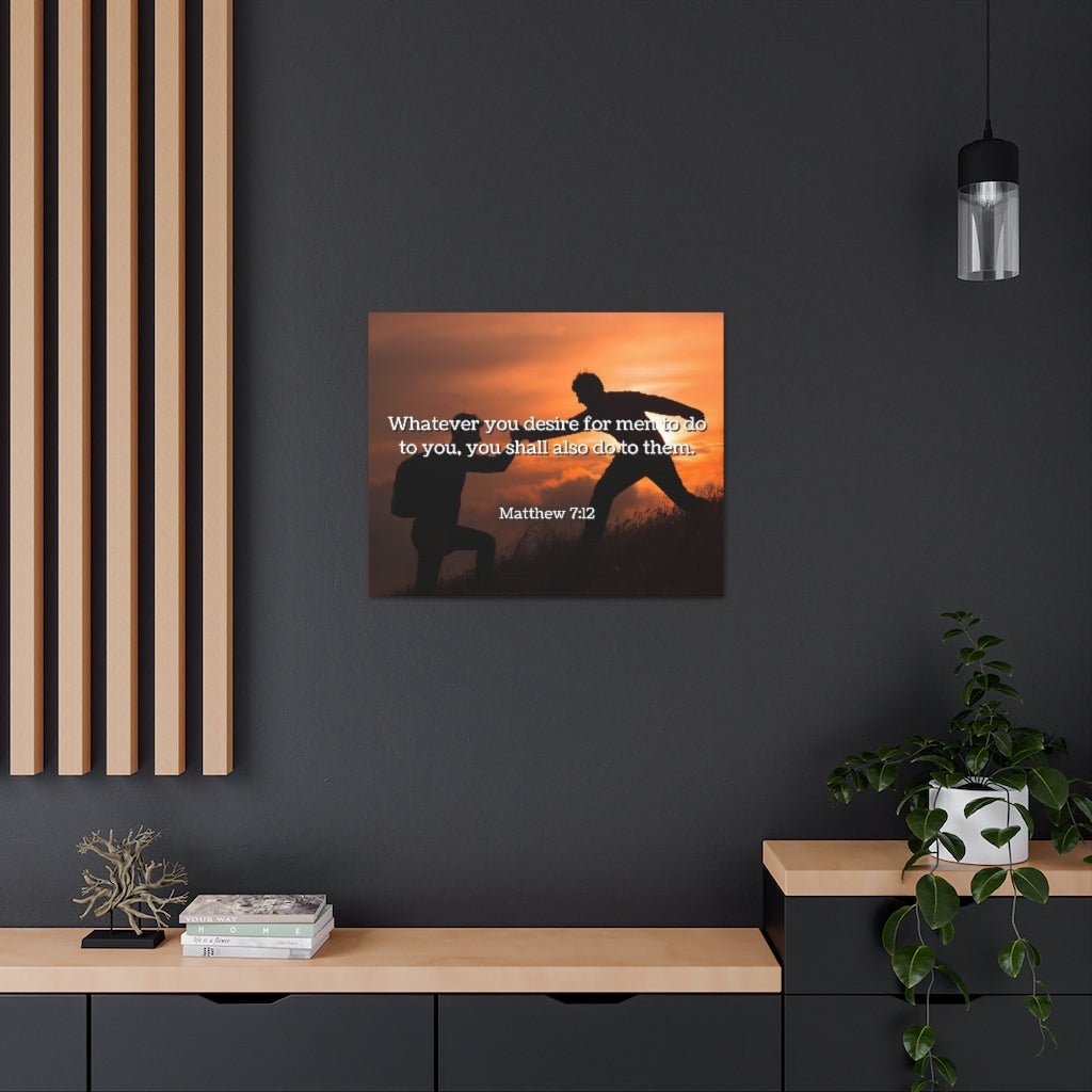 Scripture Walls You Shall Matthew 7:12 Bible Verse Canvas Christian Wall Art Ready to Hang Unframed-Express Your Love Gifts