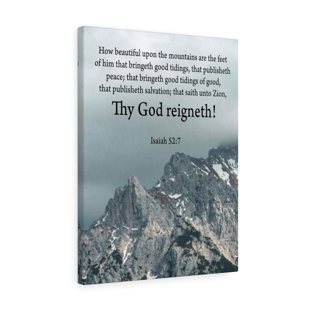 Scripture Walls Your God Reigns Isaiah 52:7 Christian Home Decor Bible Art Unframed-Express Your Love Gifts