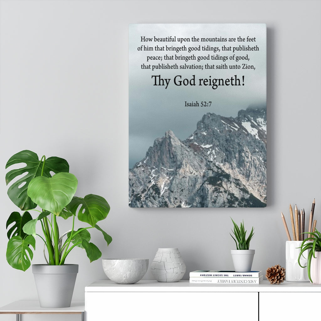 Scripture Walls Your God Reigns Isaiah 52:7 Christian Home Decor Bible Art Unframed-Express Your Love Gifts