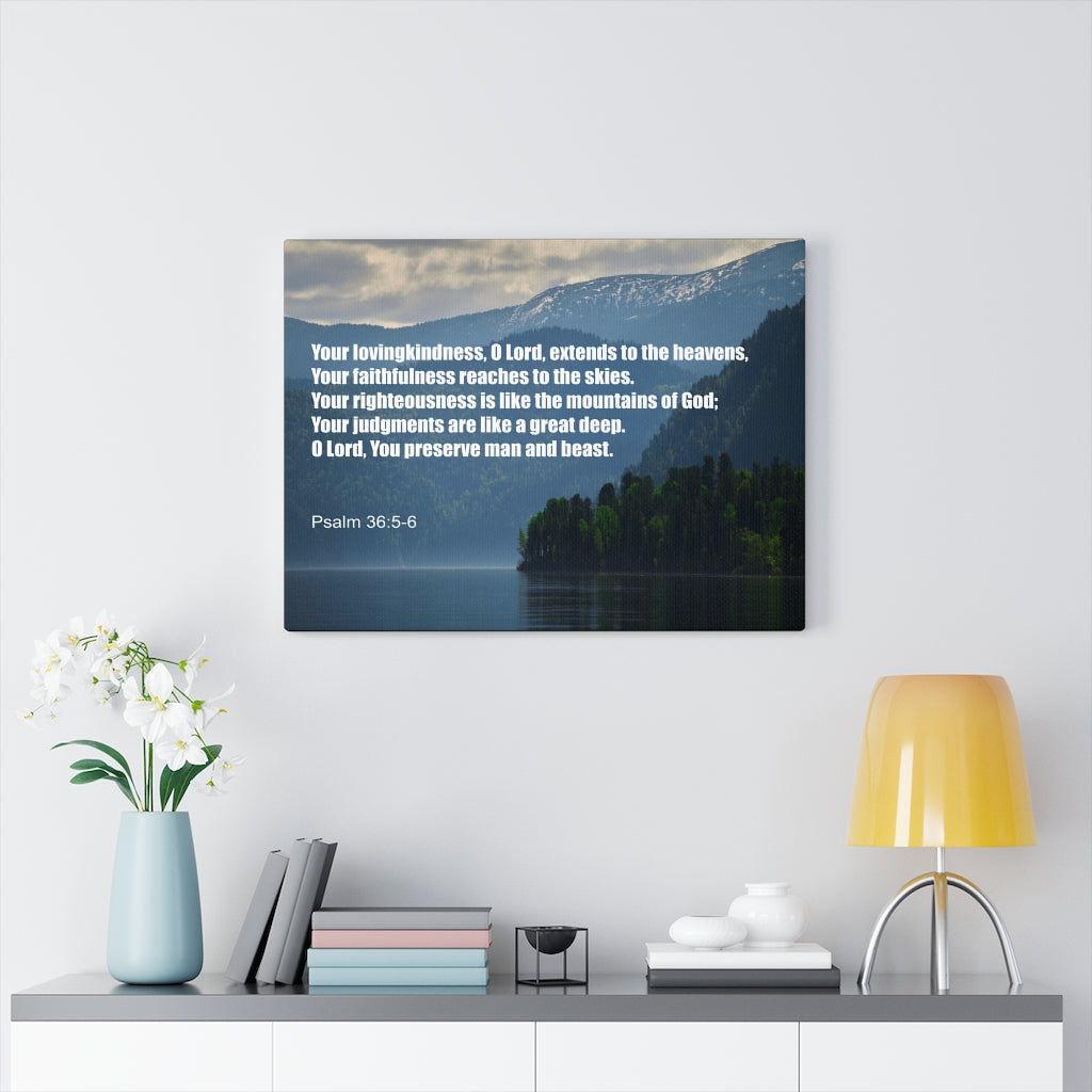 Scripture Walls Your Lovingkindness Psalm 36:5-6 Bible Verse Canvas Christian Wall Art Ready to Hang Unframed-Express Your Love Gifts