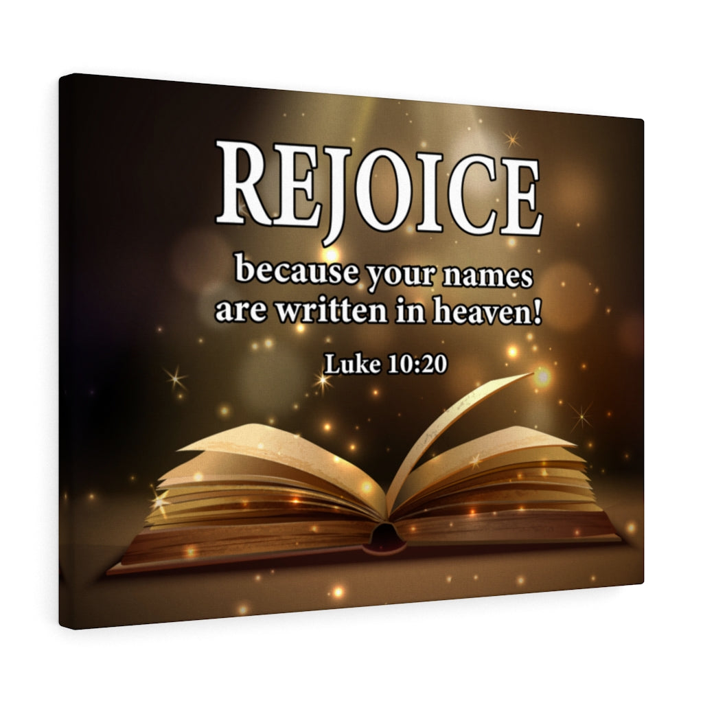 Scripture Walls Your Names in Heaven Luke 10:20 Scripture Bible Verse Canvas Christian Wall Art Ready to Hang Unframed-Express Your Love Gifts