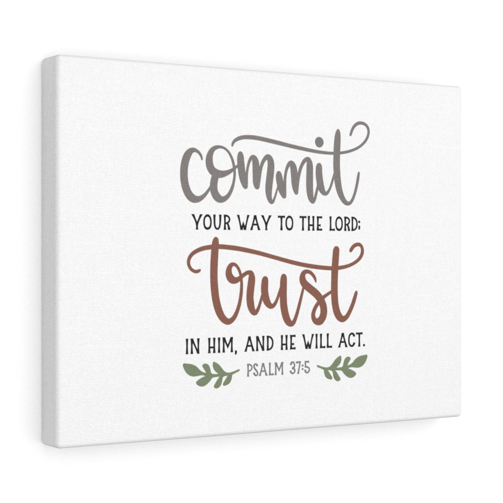 Scripture Walls Your Way To The Lord Psalm 37:5 Bible Verse Canvas Christian Wall Art Ready to Hang Unframed-Express Your Love Gifts