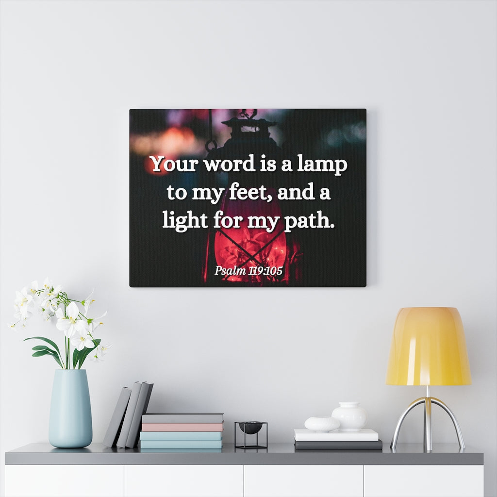 Scripture Walls Your Words Is Lamp Psalm 119:105 Bible Verse Canvas Christian Wall Art Ready to Hang Unframed-Express Your Love Gifts