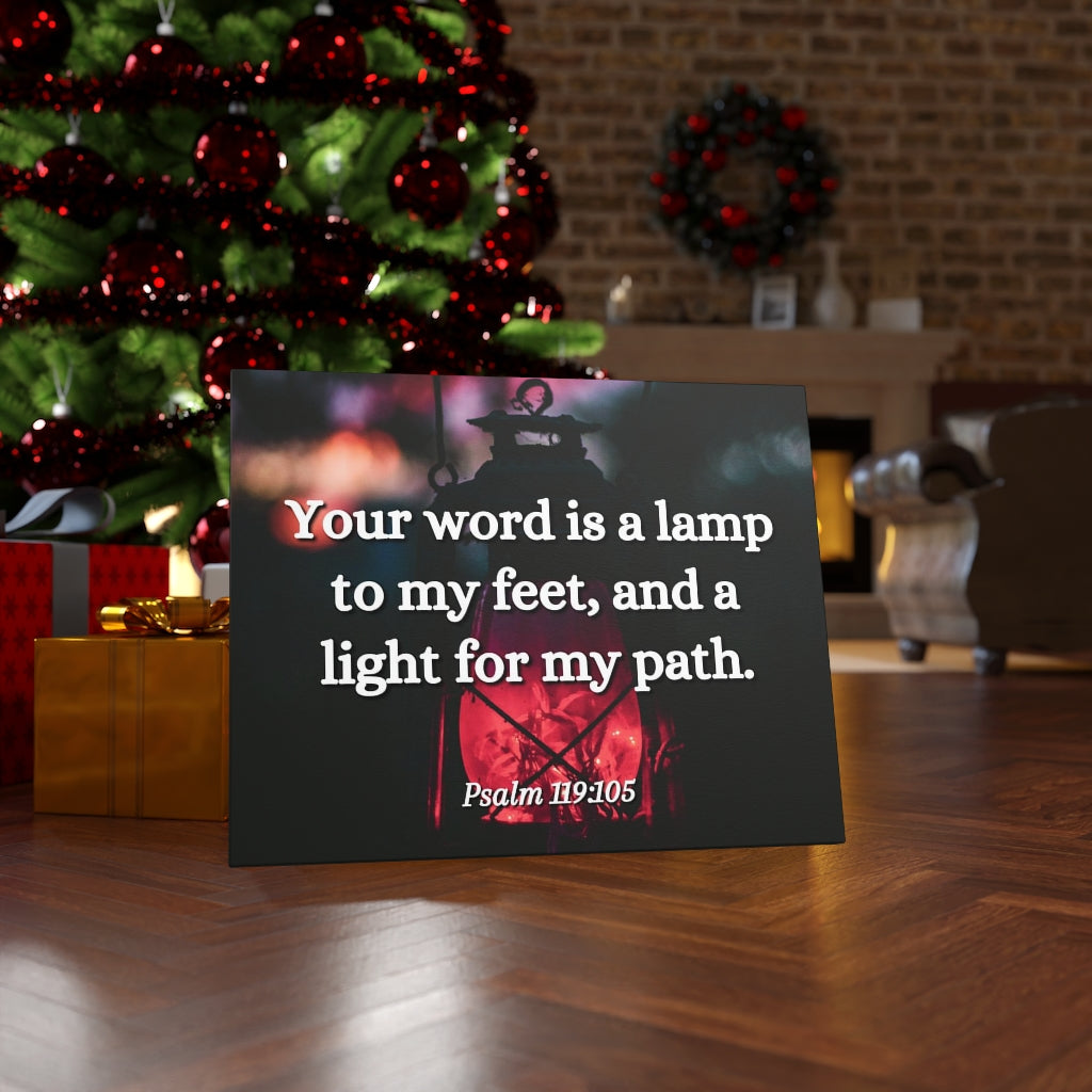 Scripture Walls Your Words Is Lamp Psalm 119:105 Bible Verse Canvas Christian Wall Art Ready to Hang Unframed-Express Your Love Gifts