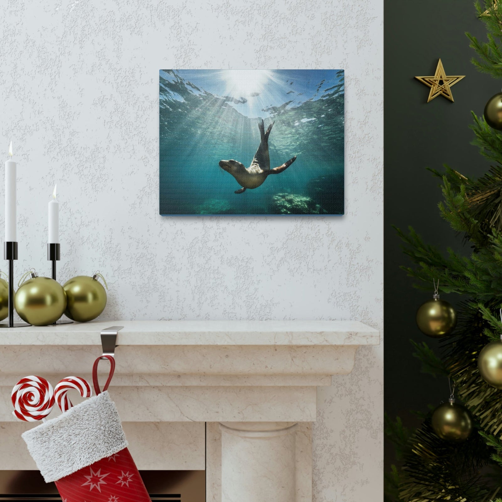 Scripture Walls Seal Hunting Seal on Hunt Print Animal Wall Art Wildlife Canvas Prints Wall Art Ready to Hang Unframed-Express Your Love Gifts