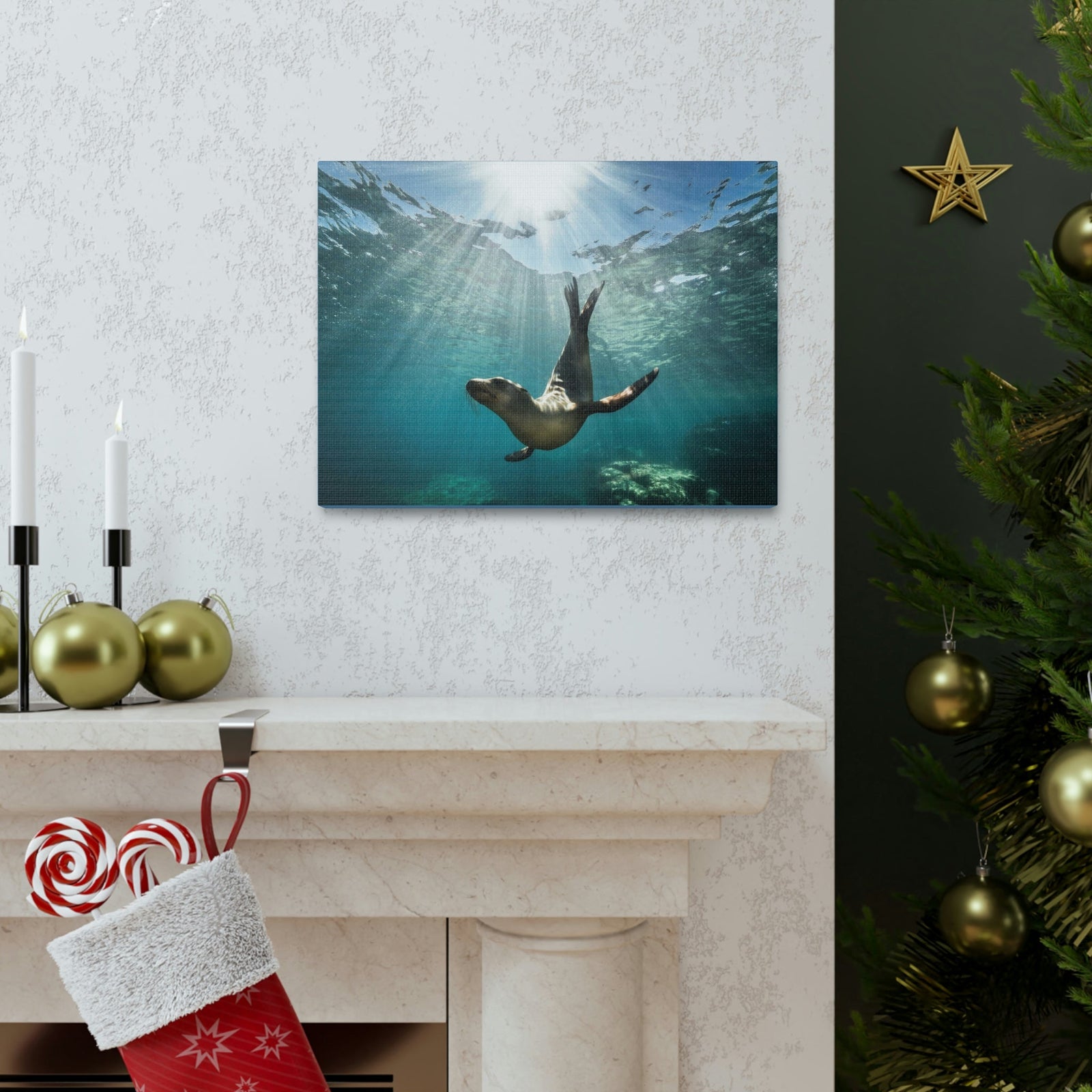 Scripture Walls Seal Hunting Seal on Hunt Print Animal Wall Art Wildlife Canvas Prints Wall Art Ready to Hang Unframed-Express Your Love Gifts