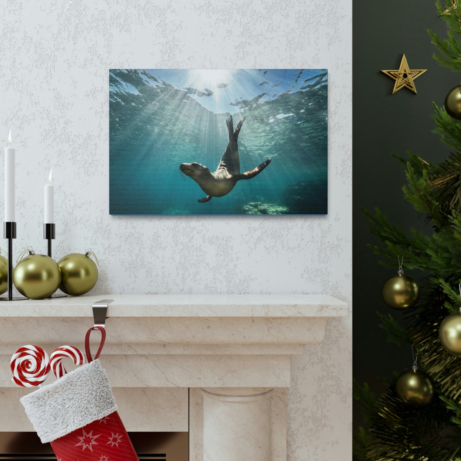 Scripture Walls Seal Hunting Seal on Hunt Print Animal Wall Art Wildlife Canvas Prints Wall Art Ready to Hang Unframed-Express Your Love Gifts