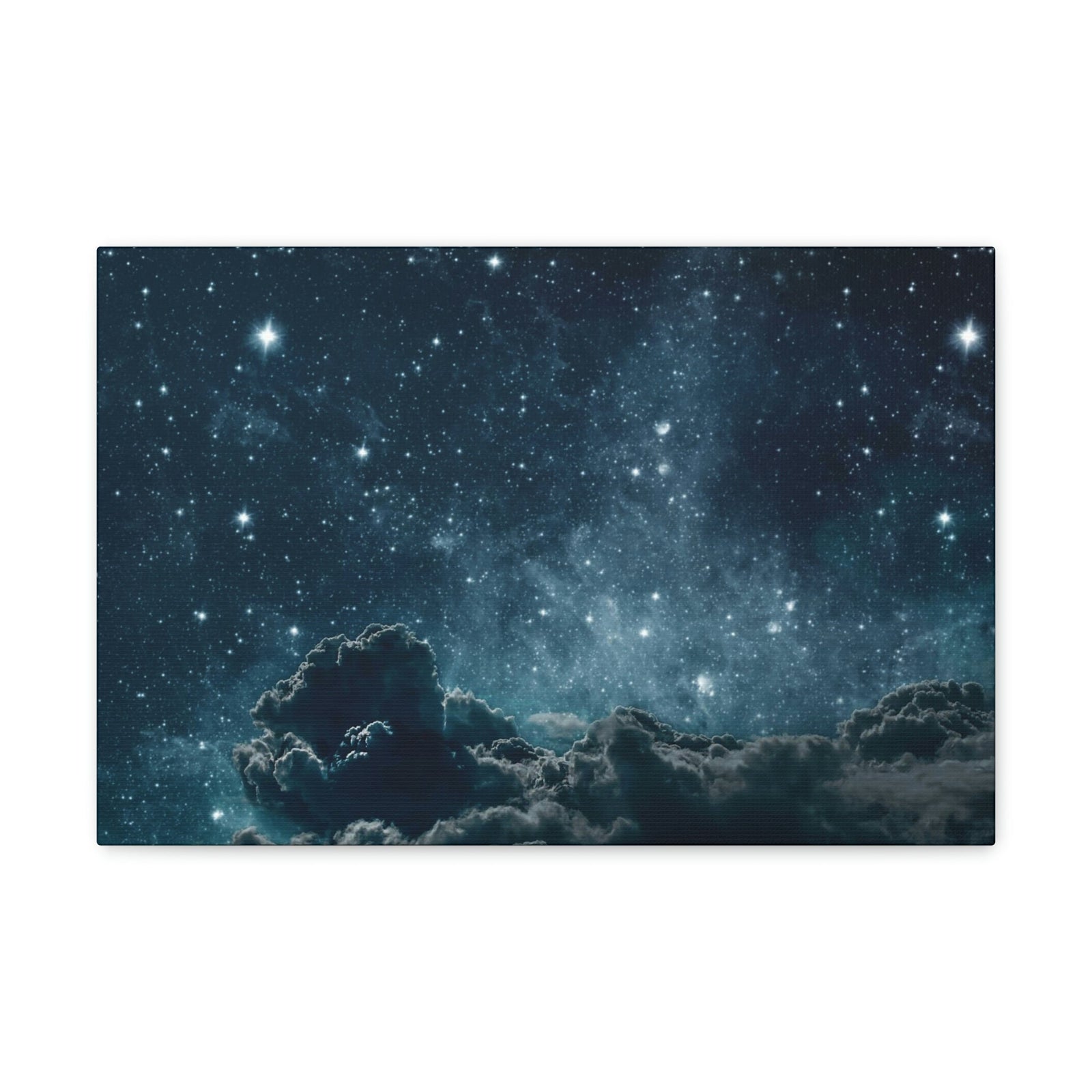 Shining Stars at the Night Sky Scene Beautiful Incredible and Astounding Cloudy Night Beauty Nature Scene Starry Sky at Night Wall Art Ready to Hang Unframed-Express Your Love Gifts