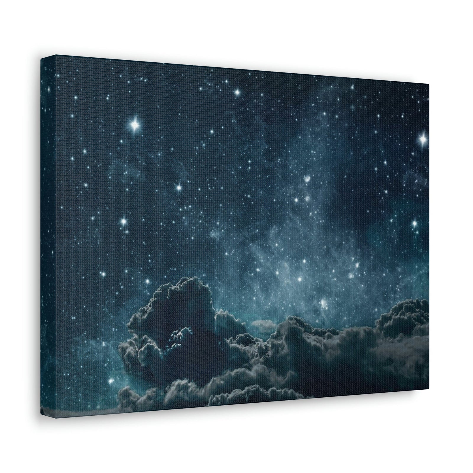 Shining Stars at the Night Sky Scene Beautiful Incredible and Astounding Cloudy Night Beauty Nature Scene Starry Sky at Night Wall Art Ready to Hang Unframed-Express Your Love Gifts