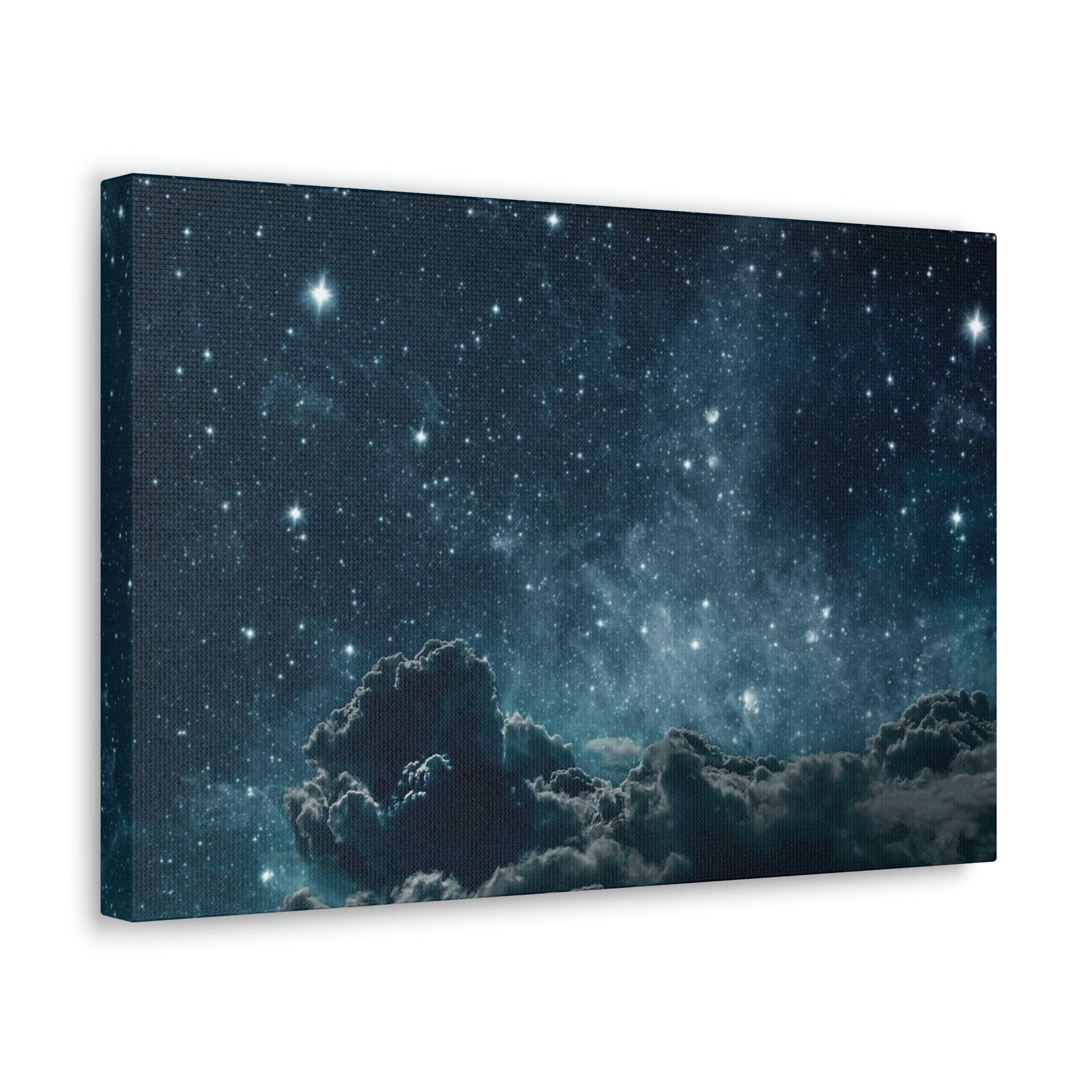 Shining Stars at the Night Sky Scene Beautiful Incredible and Astounding Cloudy Night Beauty Nature Scene Starry Sky at Night Wall Art Ready to Hang Unframed-Express Your Love Gifts
