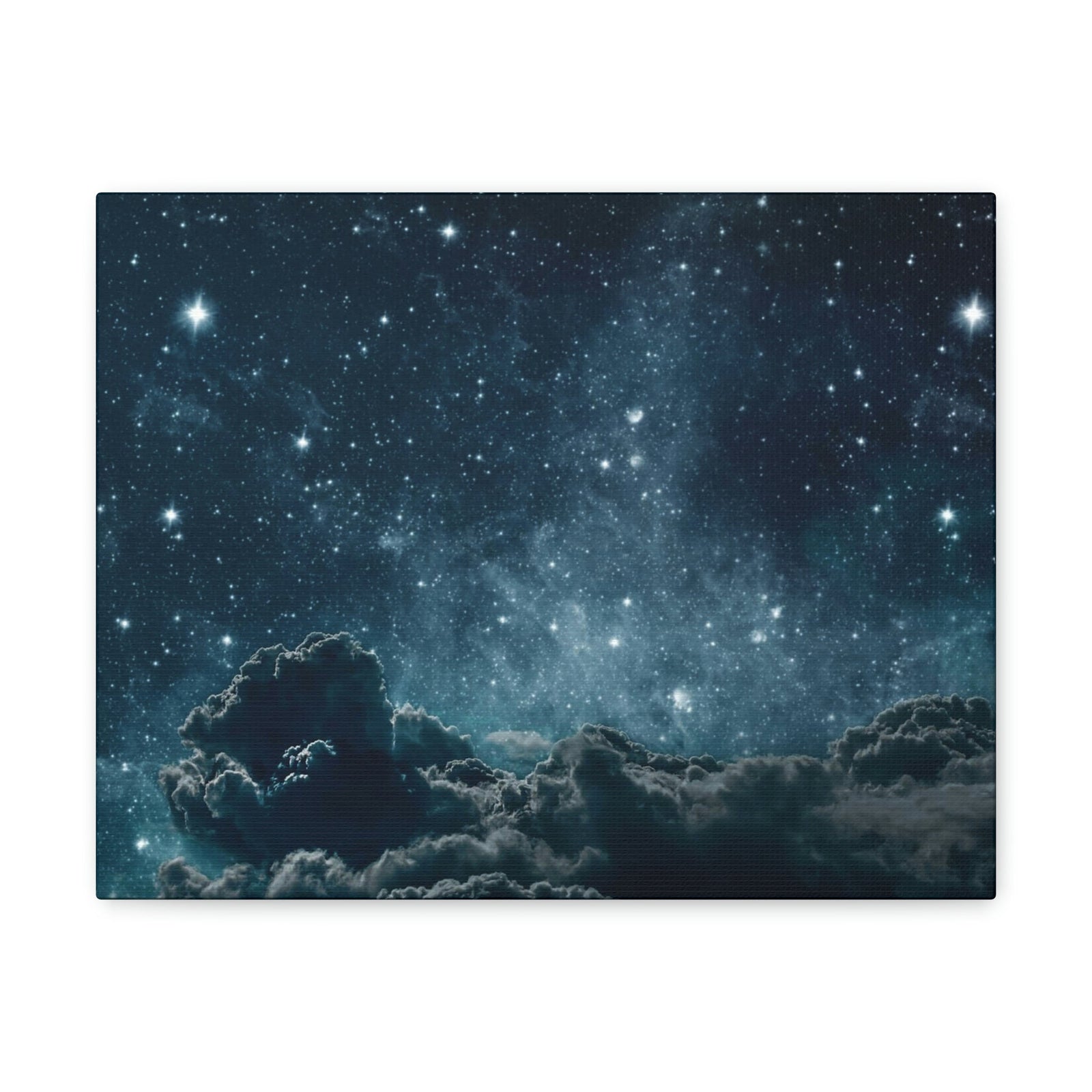 Shining Stars at the Night Sky Scene Beautiful Incredible and Astounding Cloudy Night Beauty Nature Scene Starry Sky at Night Wall Art Ready to Hang Unframed-Express Your Love Gifts