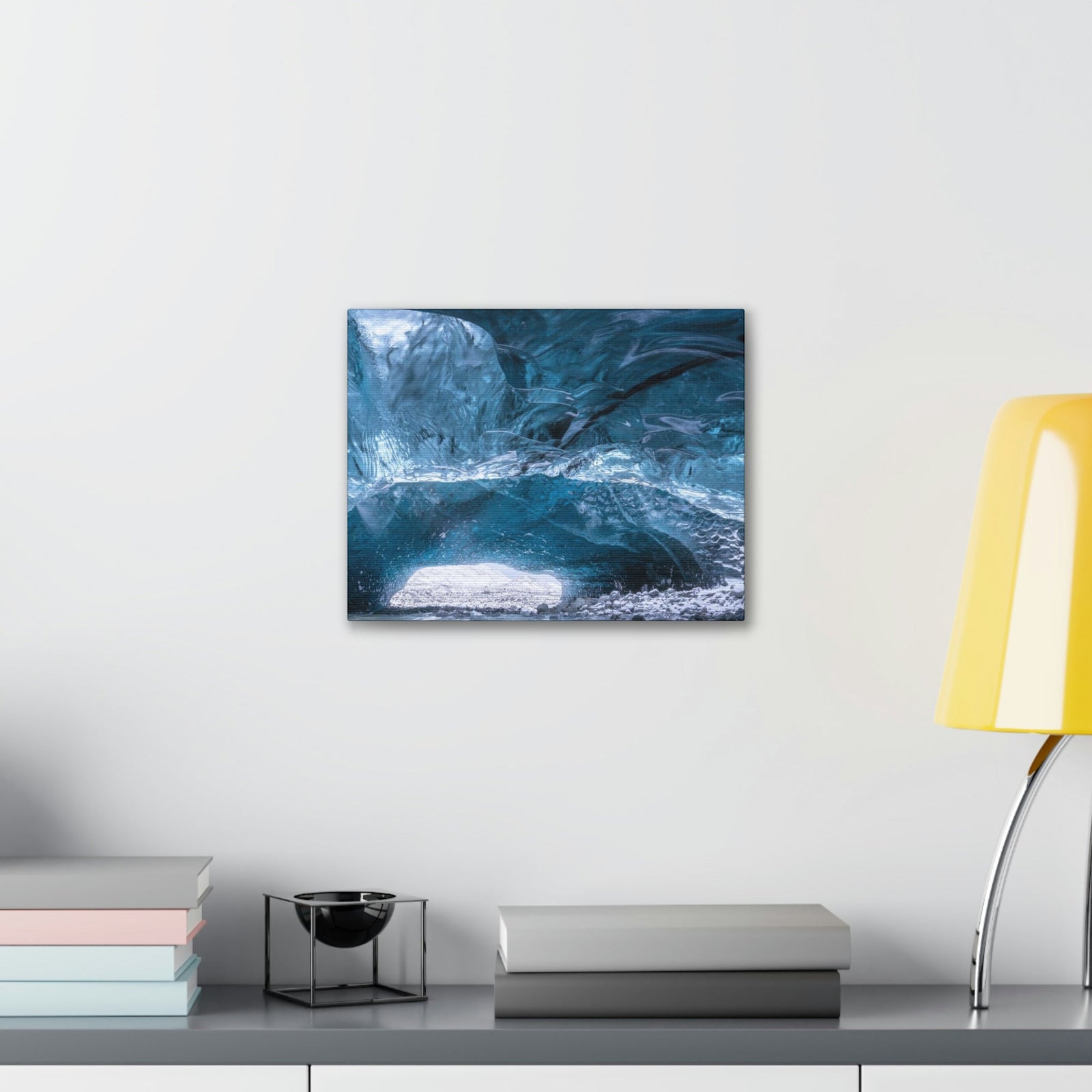 Shocking View Inside an Ice Cave Scene Beautiful Extraordinary and Surprising Cave Beauty Nature Scene Big Thousand Year Ice Cave Wall Art Ready to Hang Unframed-Express Your Love Gifts