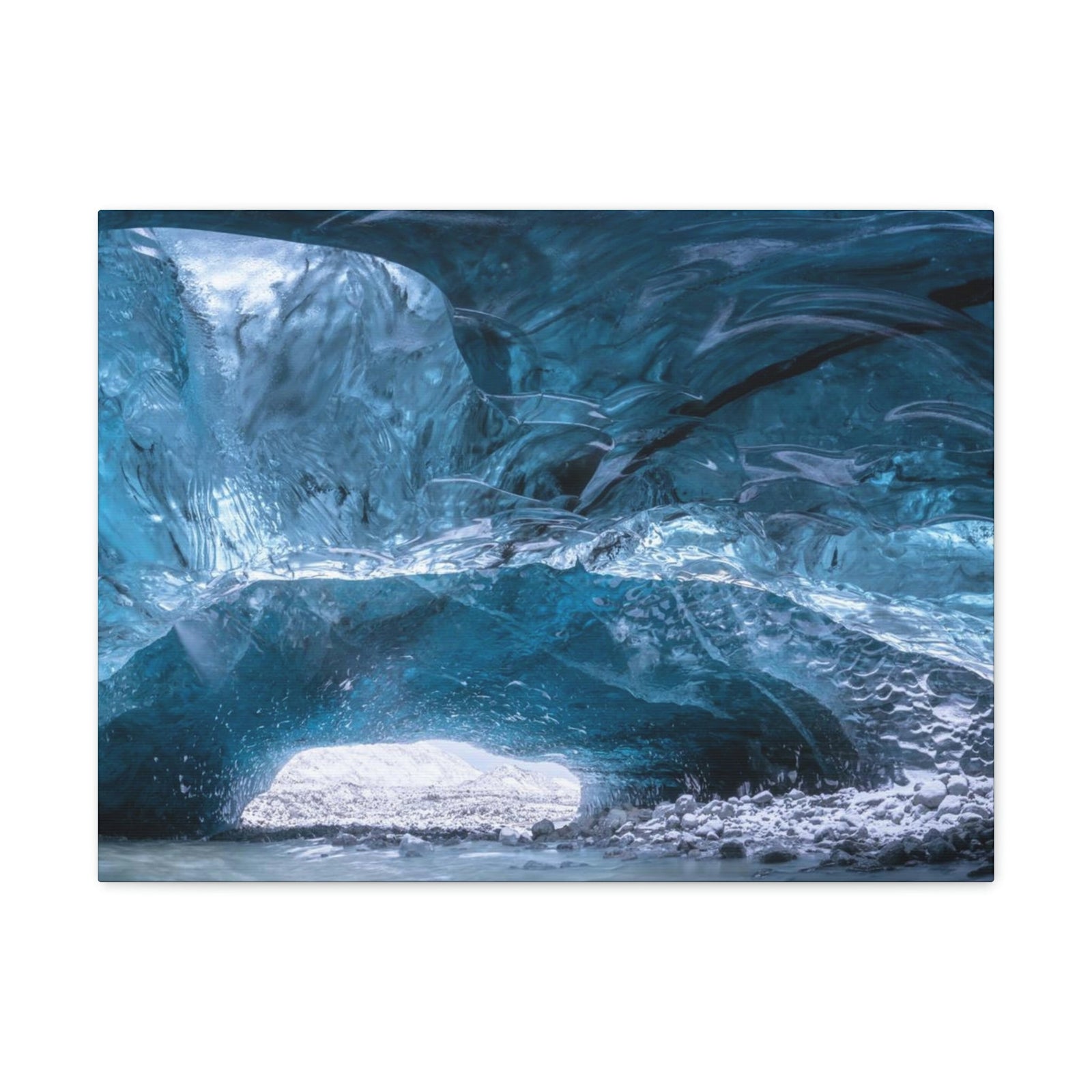 Shocking View Inside an Ice Cave Scene Beautiful Extraordinary and Surprising Cave Beauty Nature Scene Big Thousand Year Ice Cave Wall Art Ready to Hang Unframed-Express Your Love Gifts