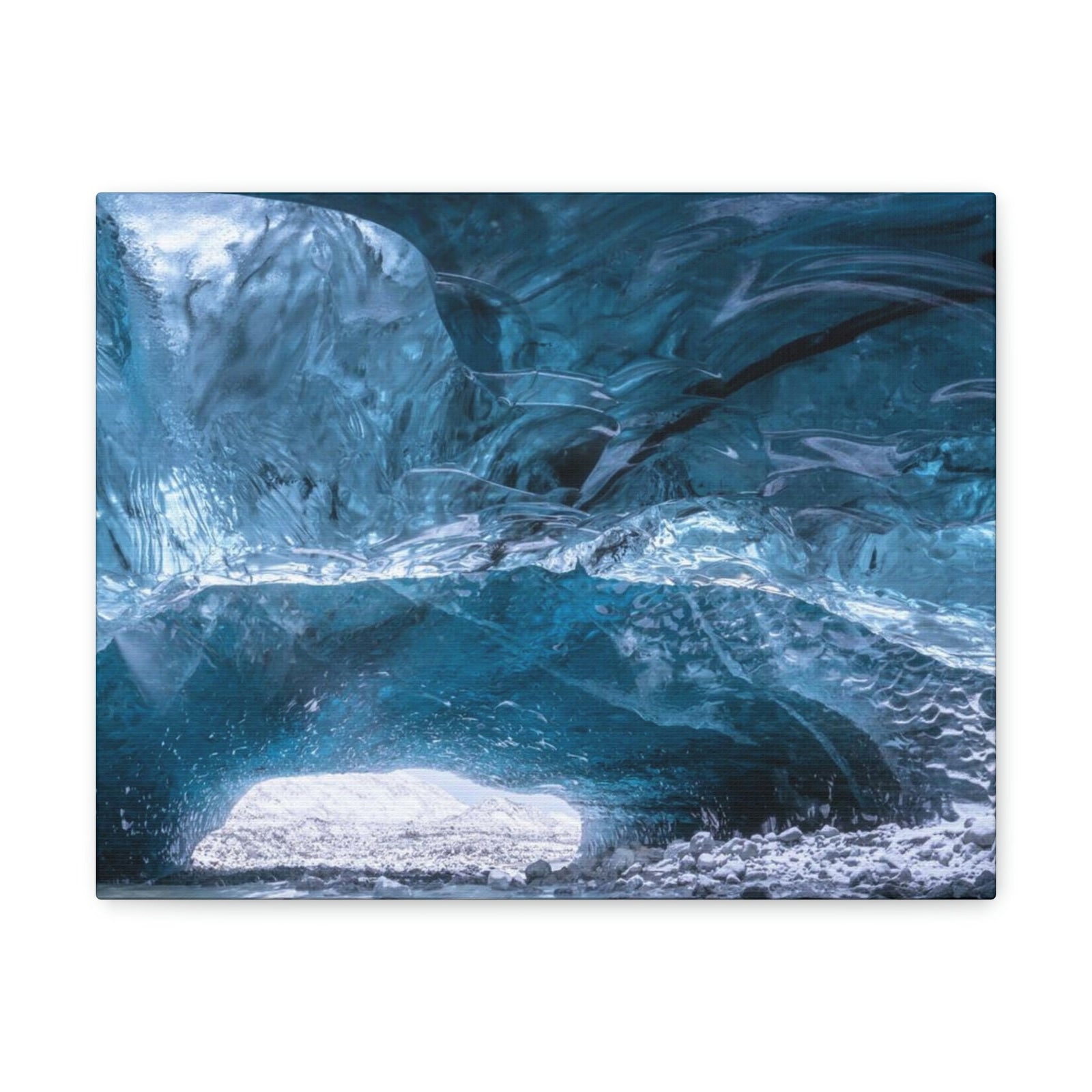 Shocking View Inside an Ice Cave Scene Beautiful Extraordinary and Surprising Cave Beauty Nature Scene Big Thousand Year Ice Cave Wall Art Ready to Hang Unframed-Express Your Love Gifts