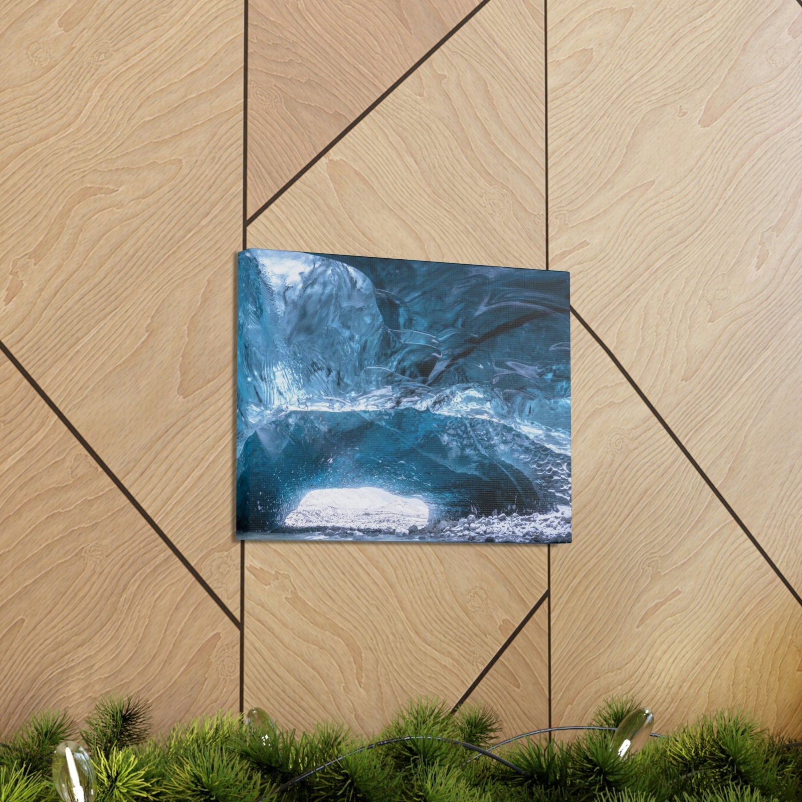 Shocking View Inside an Ice Cave Scene Beautiful Extraordinary and Surprising Cave Beauty Nature Scene Big Thousand Year Ice Cave Wall Art Ready to Hang Unframed-Express Your Love Gifts