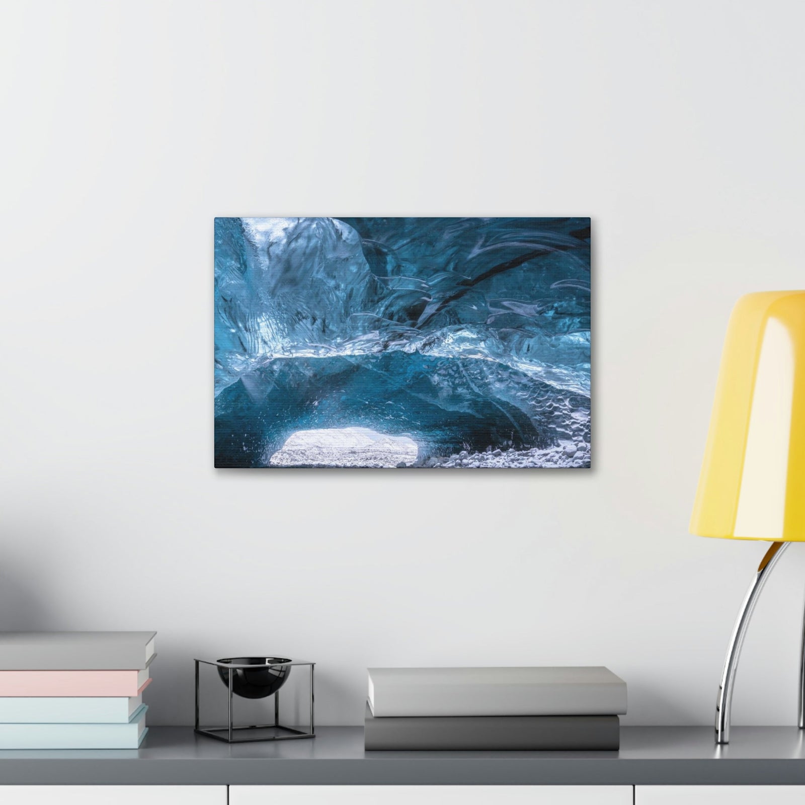 Shocking View Inside an Ice Cave Scene Beautiful Extraordinary and Surprising Cave Beauty Nature Scene Big Thousand Year Ice Cave Wall Art Ready to Hang Unframed-Express Your Love Gifts