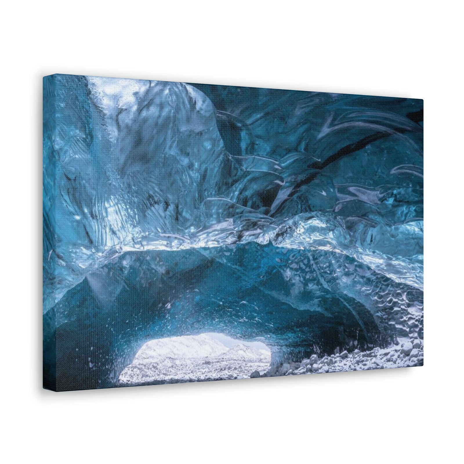 Shocking View Inside an Ice Cave Scene Beautiful Extraordinary and Surprising Cave Beauty Nature Scene Big Thousand Year Ice Cave Wall Art Ready to Hang Unframed-Express Your Love Gifts