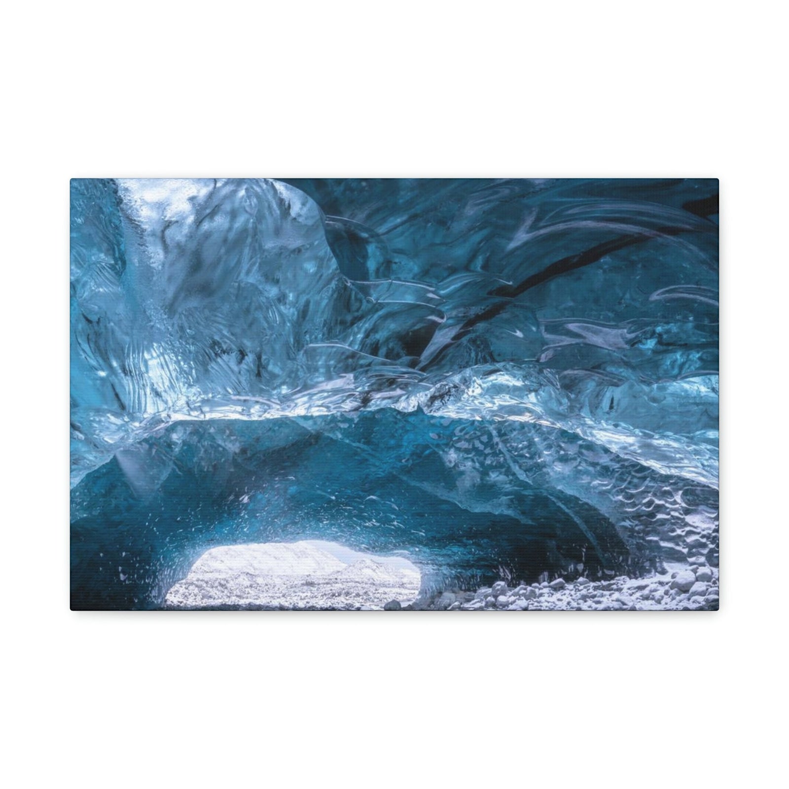 Shocking View Inside an Ice Cave Scene Beautiful Extraordinary and Surprising Cave Beauty Nature Scene Big Thousand Year Ice Cave Wall Art Ready to Hang Unframed-Express Your Love Gifts