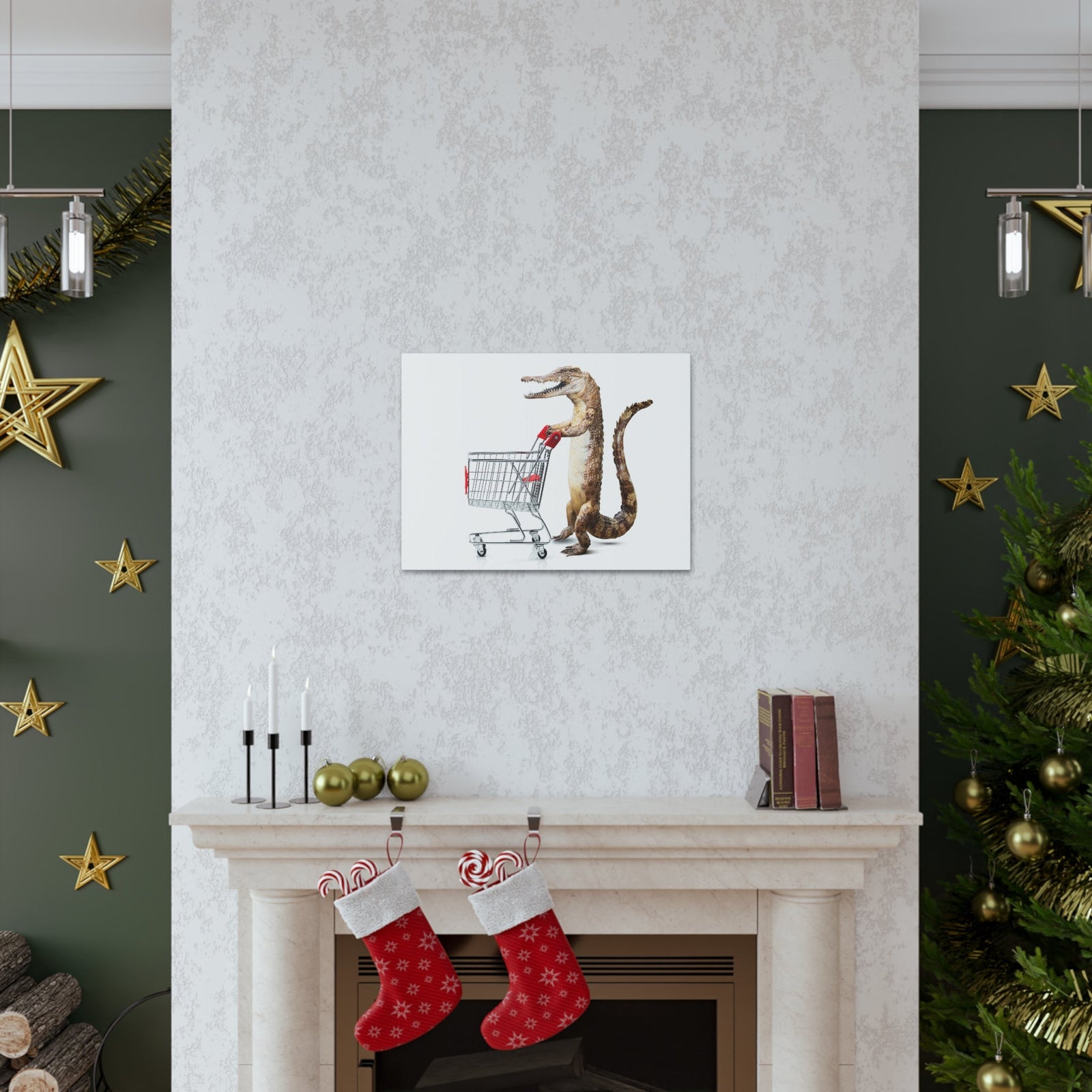 Shopping Alligator Wall Art Canvas Unframed-Express Your Love Gifts