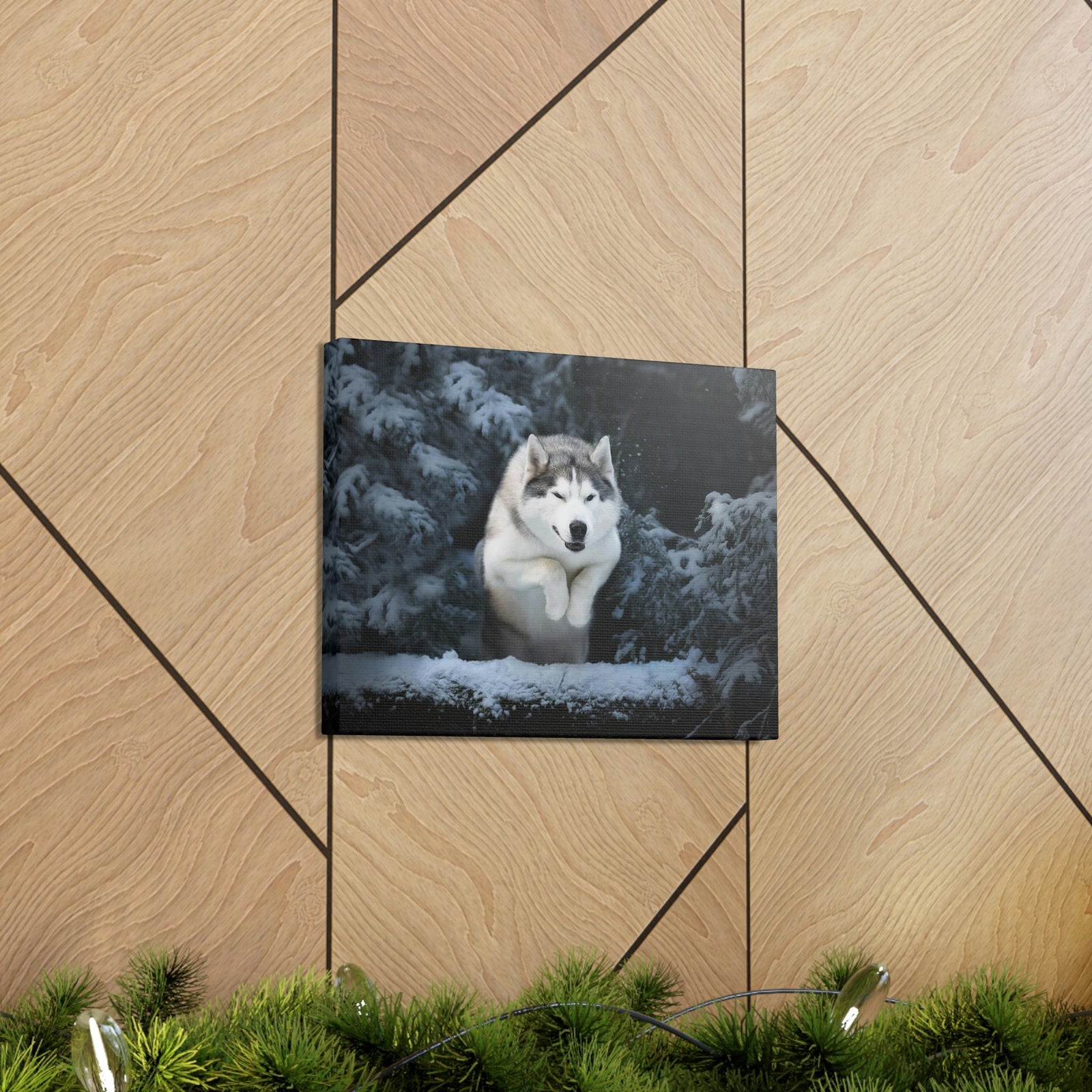 Scripture Walls Siberian Husky Hunting Siberian Husky on Hunt Print Animal Wall Art Wildlife Canvas Prints Wall Art Ready to Hang Unframed-Express Your Love Gifts