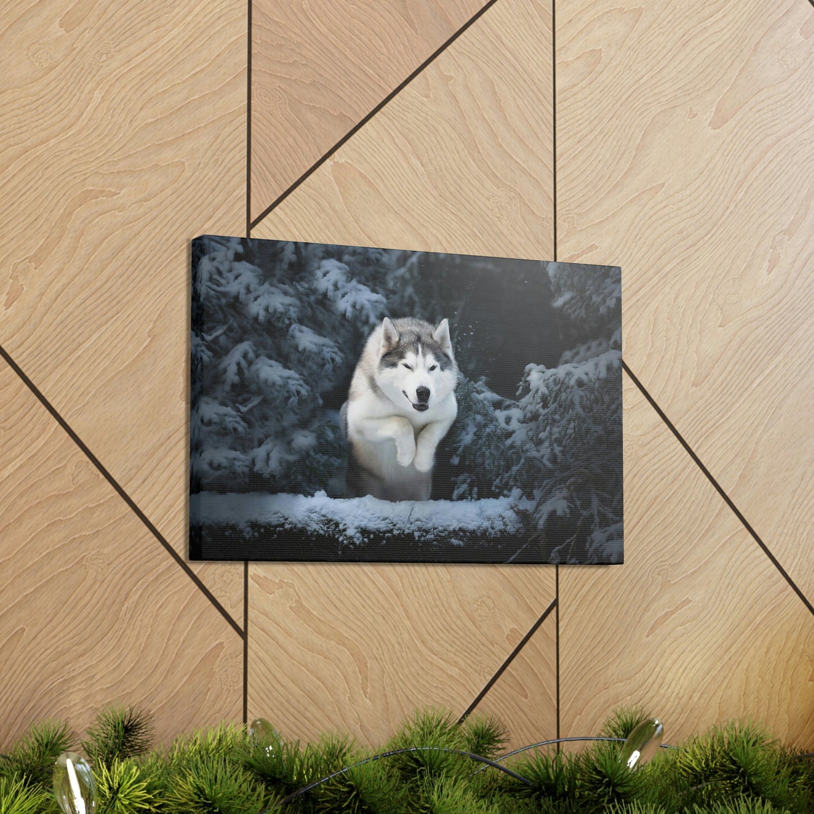 Scripture Walls Siberian Husky Hunting Siberian Husky on Hunt Print Animal Wall Art Wildlife Canvas Prints Wall Art Ready to Hang Unframed-Express Your Love Gifts