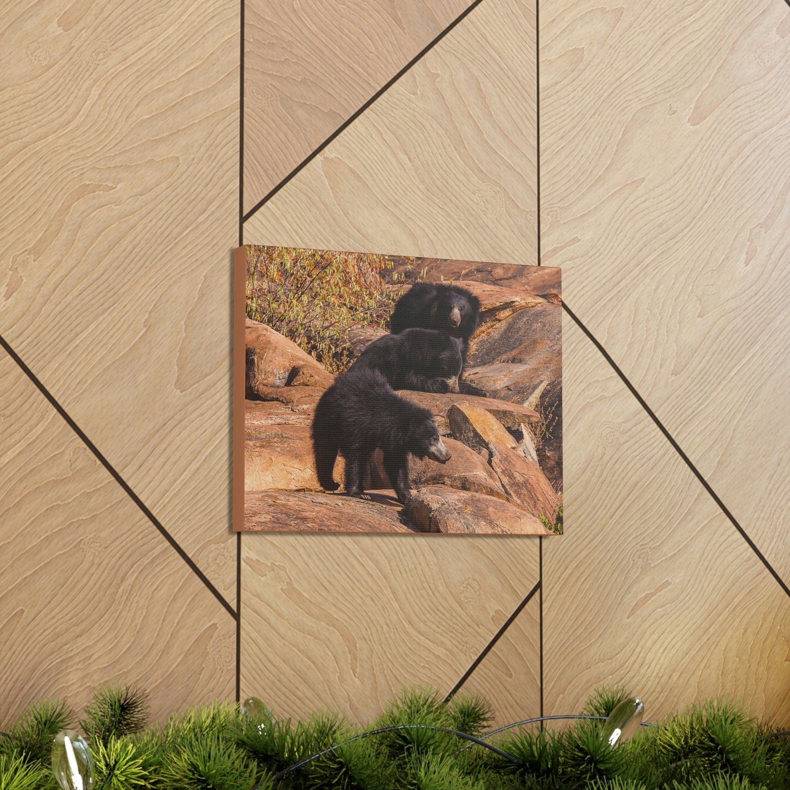 Scripture Walls Sloth Bear Group Sloth Bear Troop Print Animal Wall Art Wildlife Canvas Prints Wall Art Ready to Hang Unframed-Express Your Love Gifts