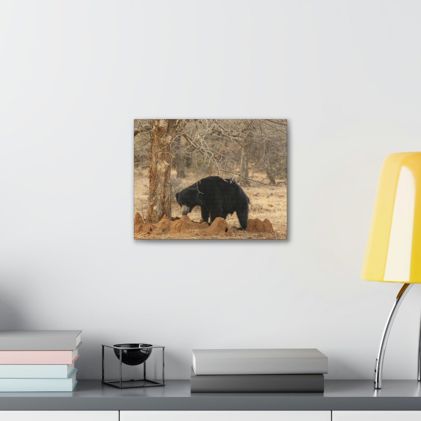 Scripture Walls Sloth Bear Hunting Sloth Bear on Hunt Print Animal Wall Art Wildlife Canvas Prints Wall Art Ready to Hang Unframed-Express Your Love Gifts