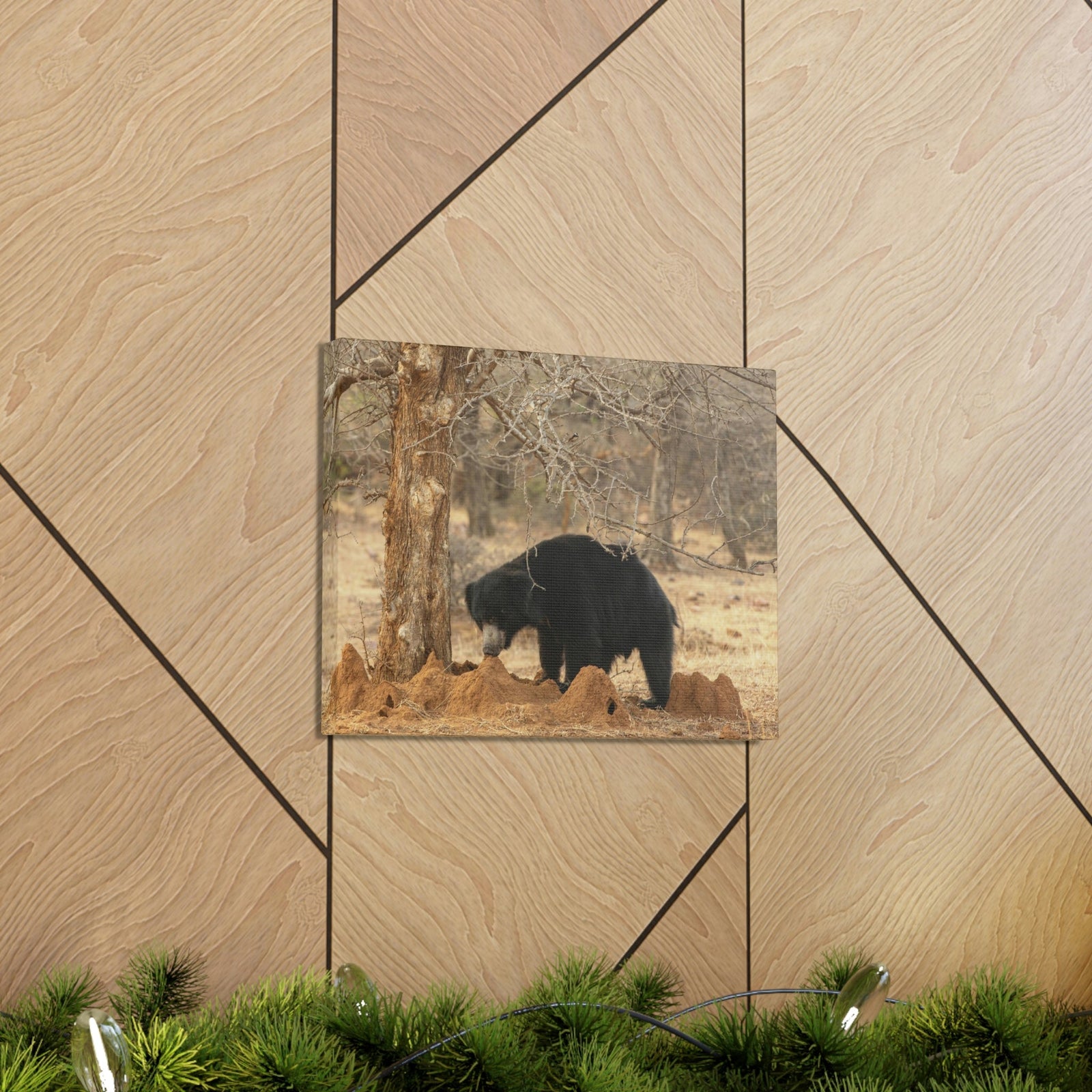 Scripture Walls Sloth Bear Hunting Sloth Bear on Hunt Print Animal Wall Art Wildlife Canvas Prints Wall Art Ready to Hang Unframed-Express Your Love Gifts