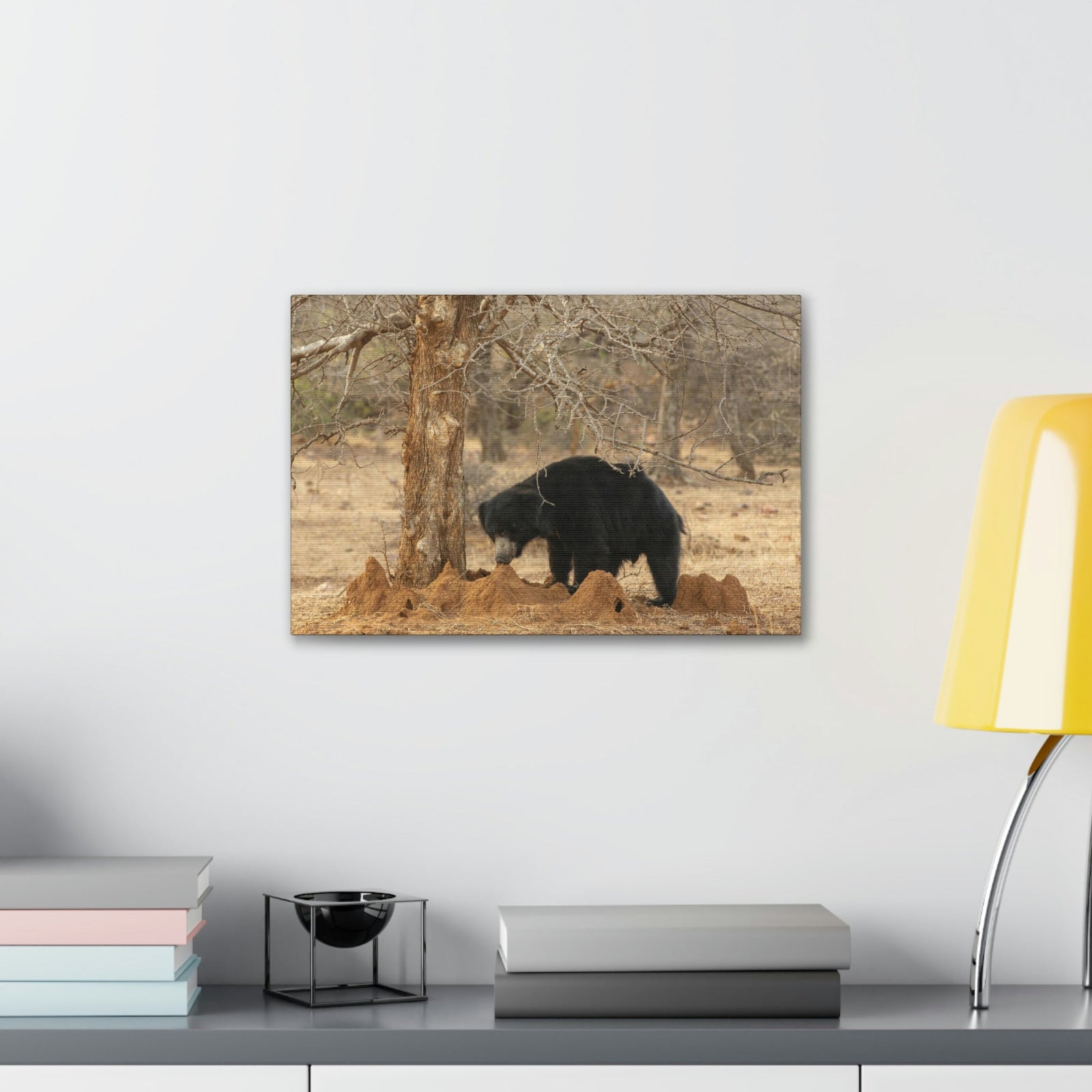 Scripture Walls Sloth Bear Hunting Sloth Bear on Hunt Print Animal Wall Art Wildlife Canvas Prints Wall Art Ready to Hang Unframed-Express Your Love Gifts