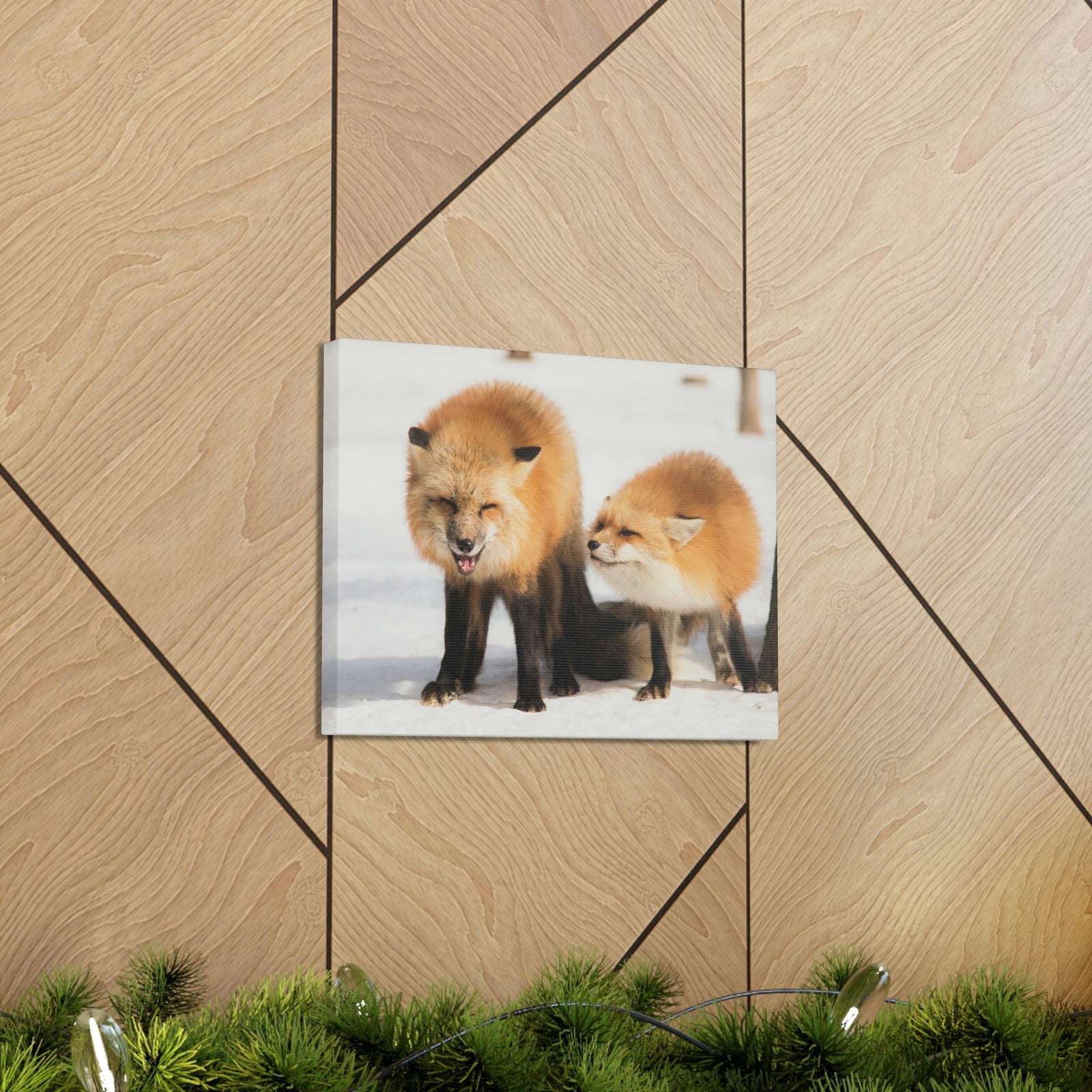 Scripture Walls Snow Fox Couple Snow Fox Couple Print Animal Wall Art Wildlife Canvas Prints Wall Art Ready to Hang Unframed-Express Your Love Gifts