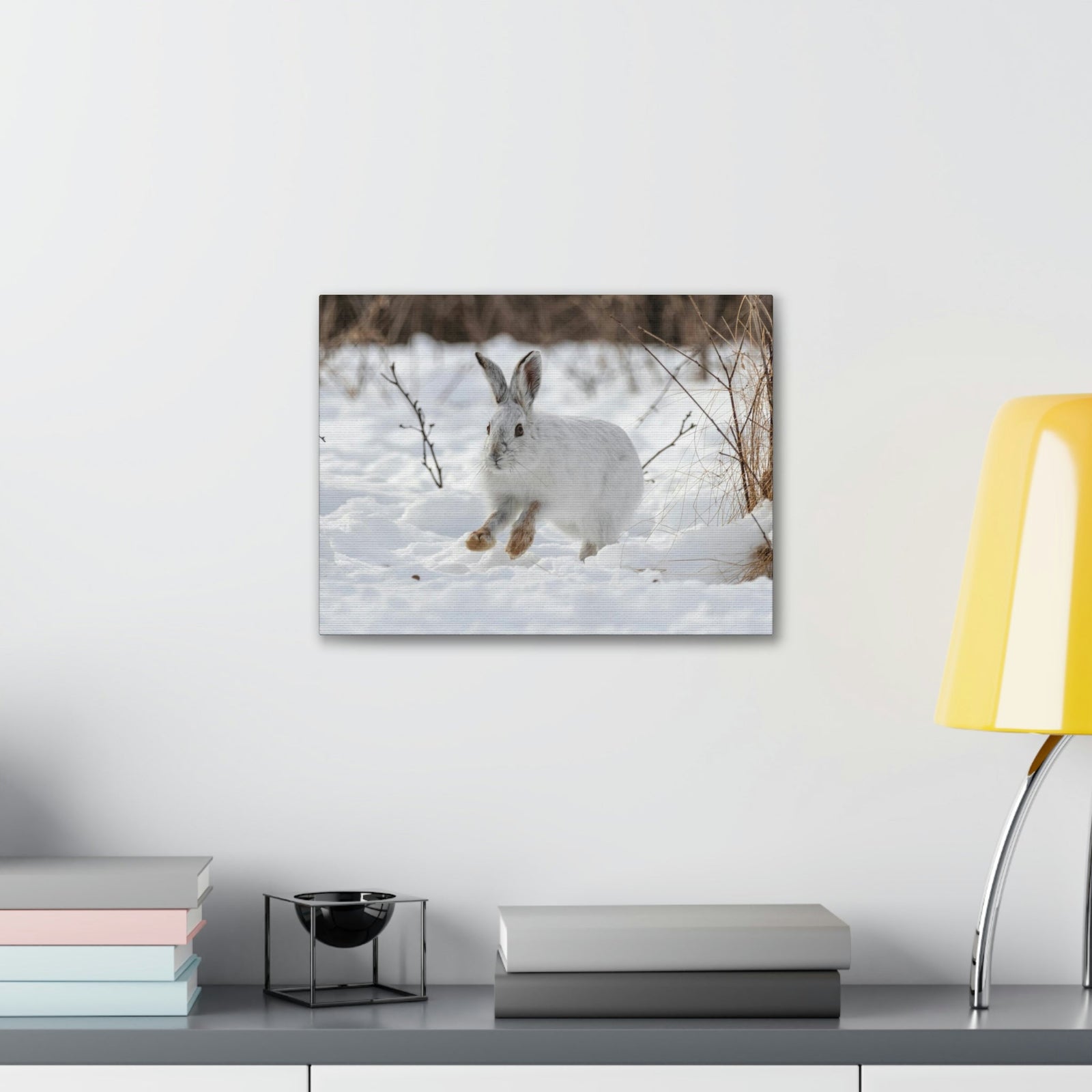 Scripture Walls Snow Hare Hunting Snow Hare on Hunt Print Animal Wall Art Wildlife Canvas Prints Wall Art Ready to Hang Unframed-Express Your Love Gifts