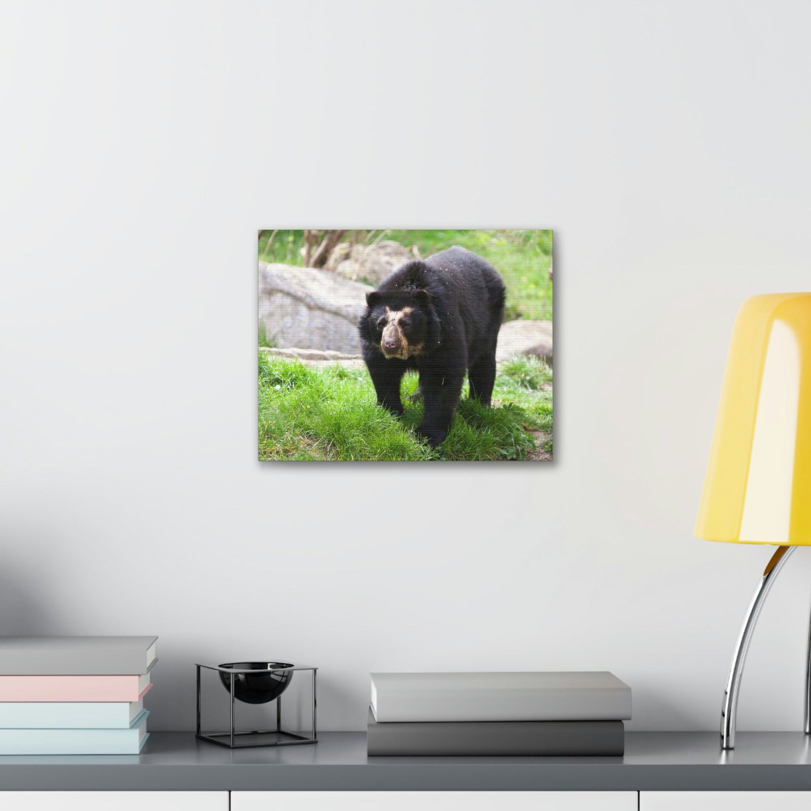 Scripture Walls Spectacled Bear Hunting Spectacled Bear on Hunt Print Animal Wall Art Wildlife Canvas Prints Wall Art Ready to Hang Unframed-Express Your Love Gifts