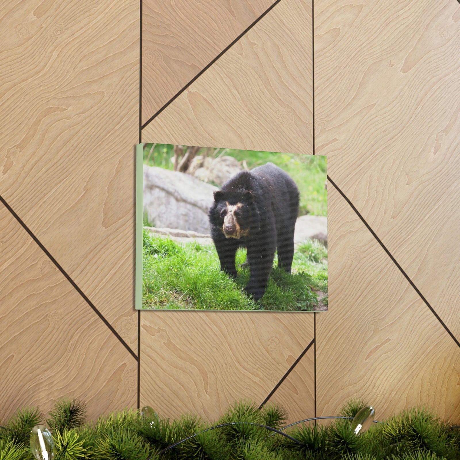 Scripture Walls Spectacled Bear Hunting Spectacled Bear on Hunt Print Animal Wall Art Wildlife Canvas Prints Wall Art Ready to Hang Unframed-Express Your Love Gifts