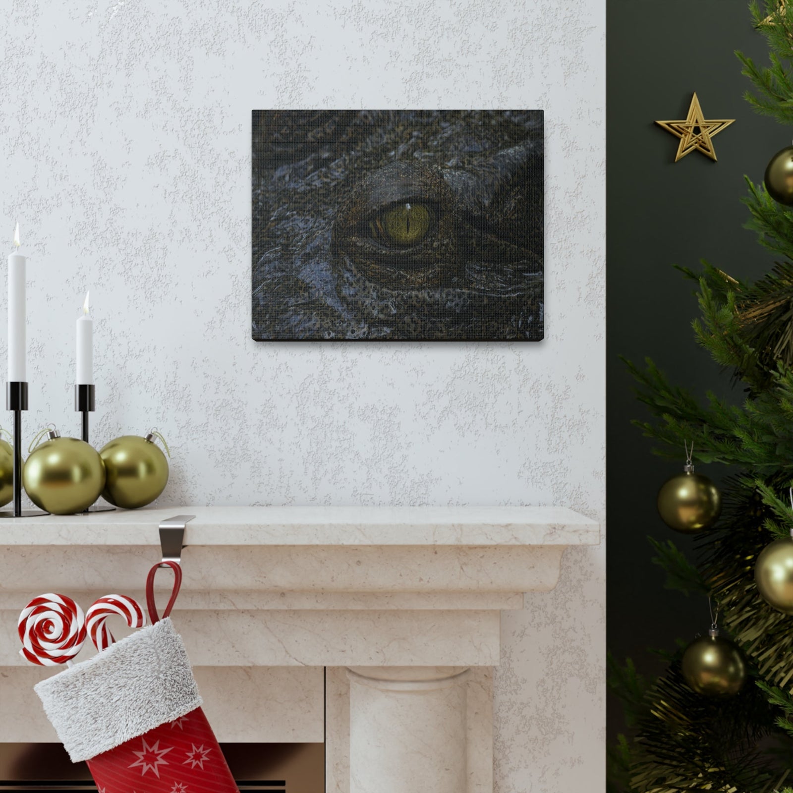 Staring Alligator Canvas Gallery Wraps Unframed-Express Your Love Gifts