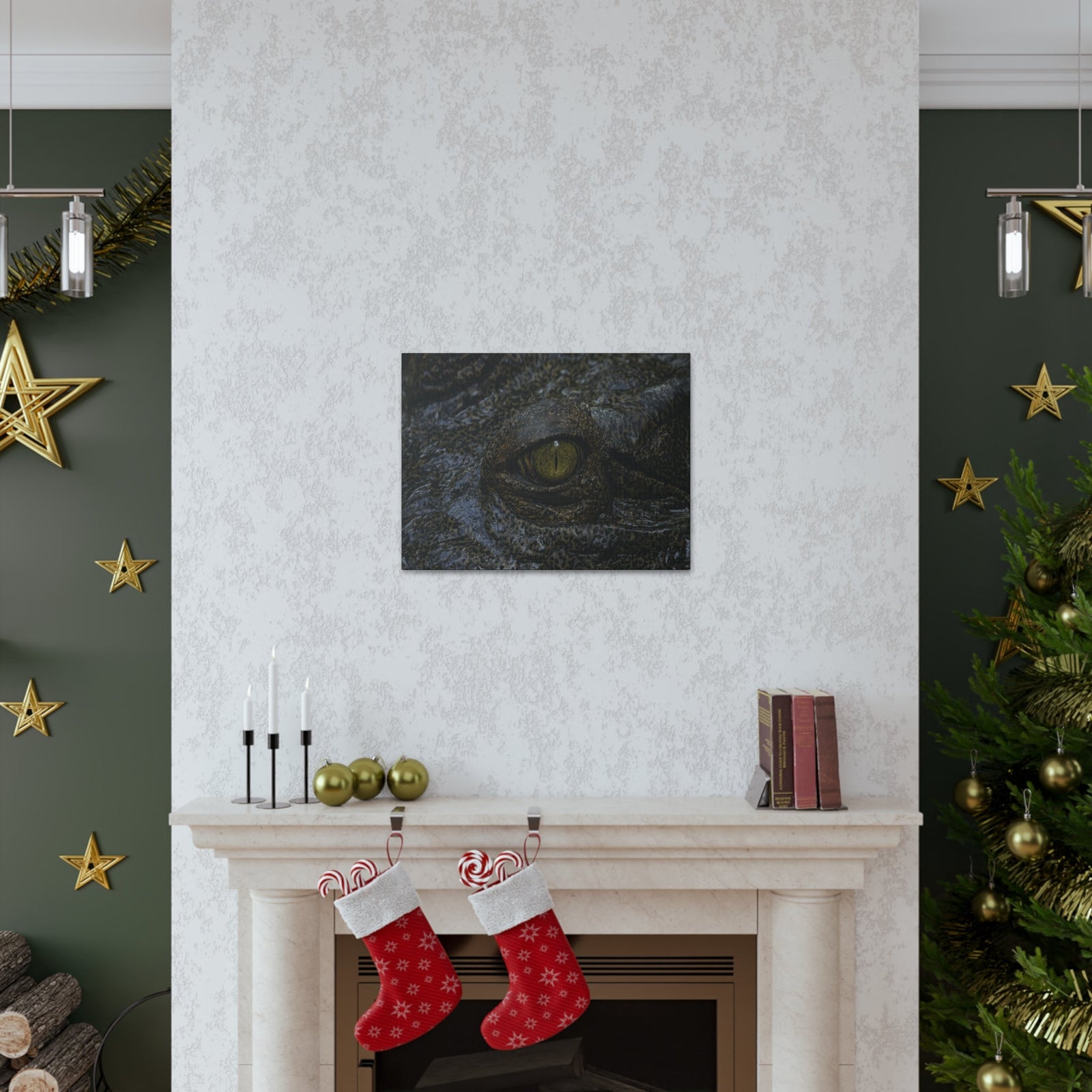 Staring Alligator Canvas Gallery Wraps Unframed-Express Your Love Gifts