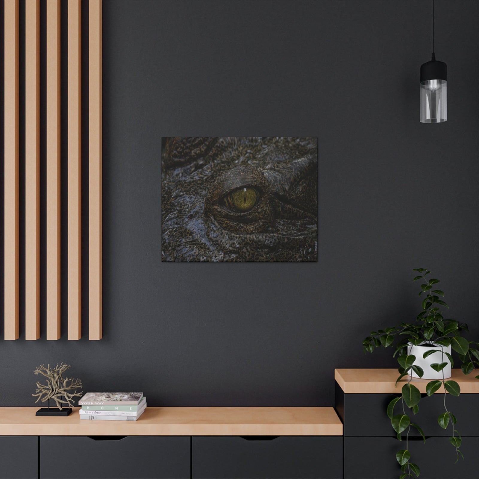 Staring Alligator Canvas Gallery Wraps Unframed-Express Your Love Gifts