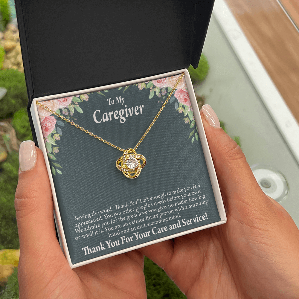 Thank You For Your Care and Service Healthcare Medical Worker Nurse Appreciation Gift Infinity Knot Necklace Message Card-Express Your Love Gifts