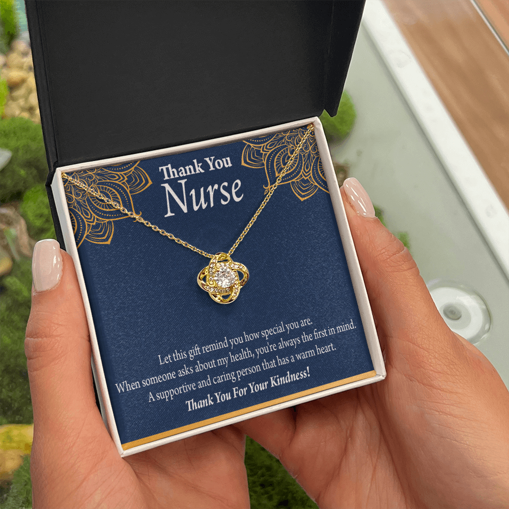 Thank You For Your Kindness Healthcare Medical Worker Nurse Appreciation Gift Infinity Knot Necklace Message Card-Express Your Love Gifts