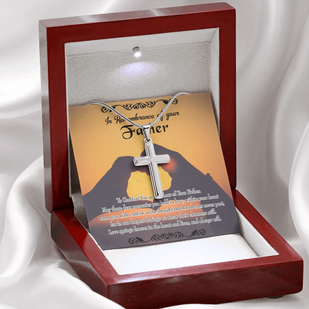 To Comfort You Dad Memorial Gift Dad Memorial Cross Necklace Sympathy Gift Loss of Father Condolence Message Card-Express Your Love Gifts