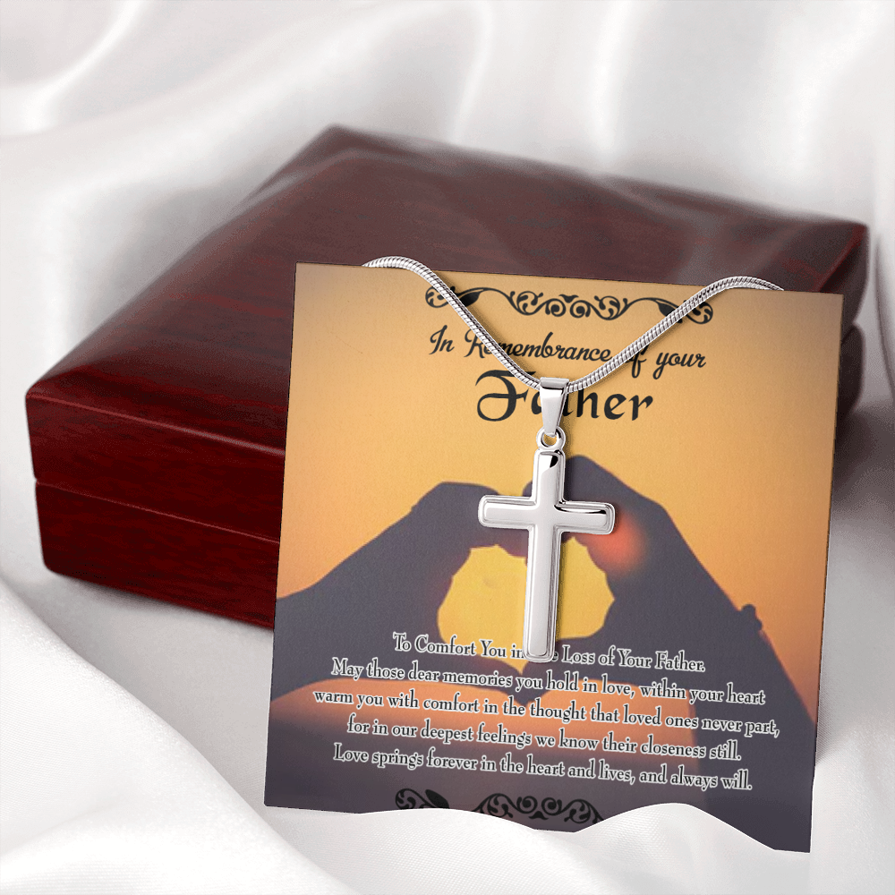To Comfort You Dad Memorial Gift Dad Memorial Cross Necklace Sympathy Gift Loss of Father Condolence Message Card-Express Your Love Gifts