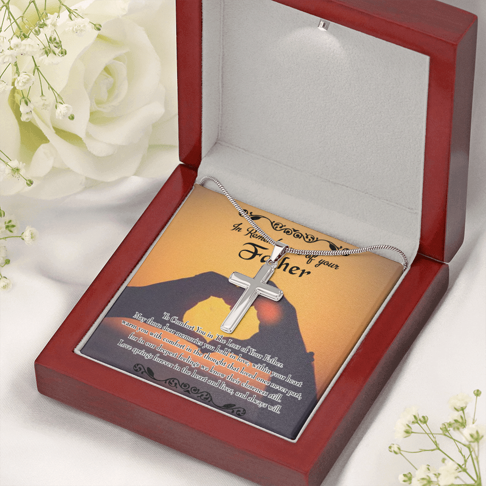 To Comfort You Dad Memorial Gift Dad Memorial Cross Necklace Sympathy Gift Loss of Father Condolence Message Card-Express Your Love Gifts