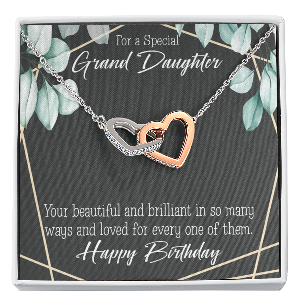 To Granddaughter Happy Birthday Granddaughter Inseparable Necklace-Express Your Love Gifts
