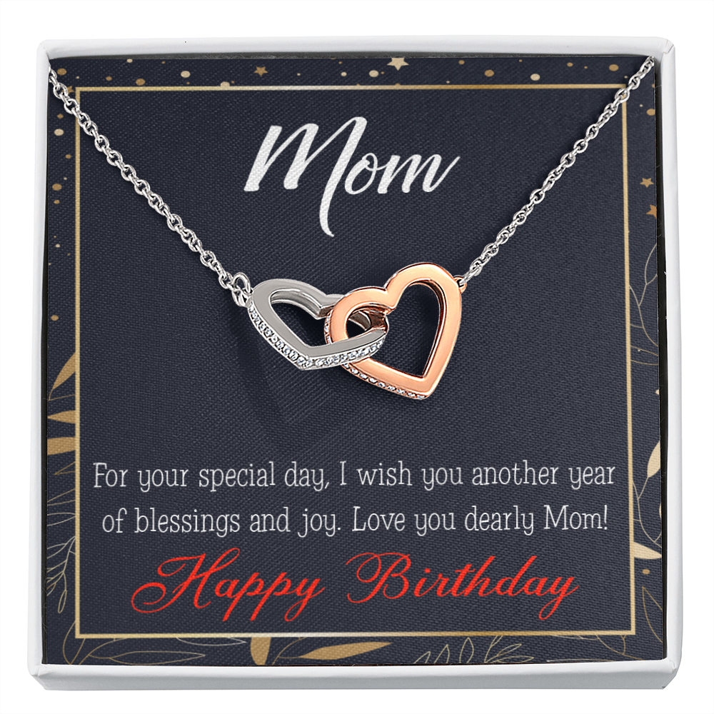To Mom Birthday Message Blessings and Joy Inseparable Necklace-Express Your Love Gifts