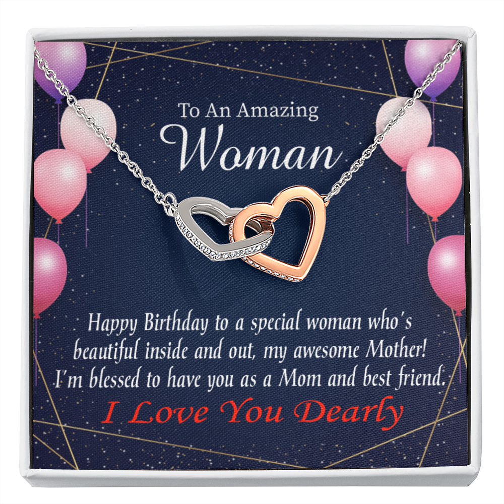 To Mom Birthday Message Mom and Best Friend Inseparable Necklace-Express Your Love Gifts
